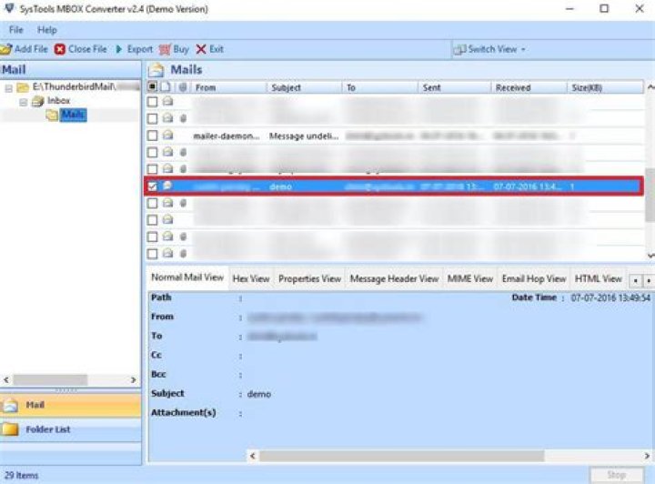 Recover mail from Thunderbird