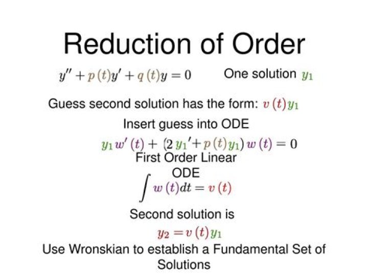 Reduction of order for third order ode