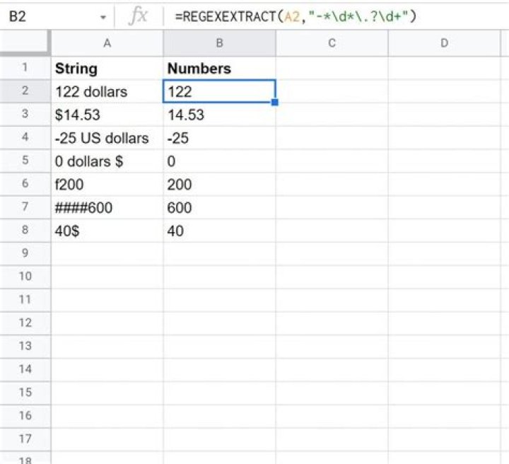 Regular expression to extract numbers from a string