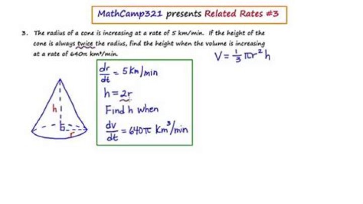 Related rates of a cone