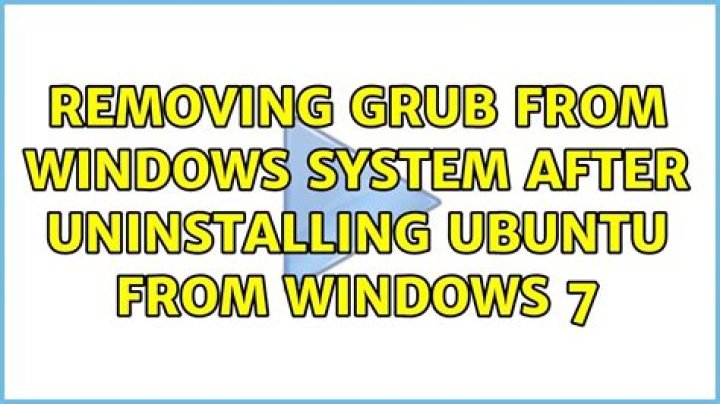 Removing GRUB from windows system after uninstalling Ubuntu from Windows 7 [duplicate]