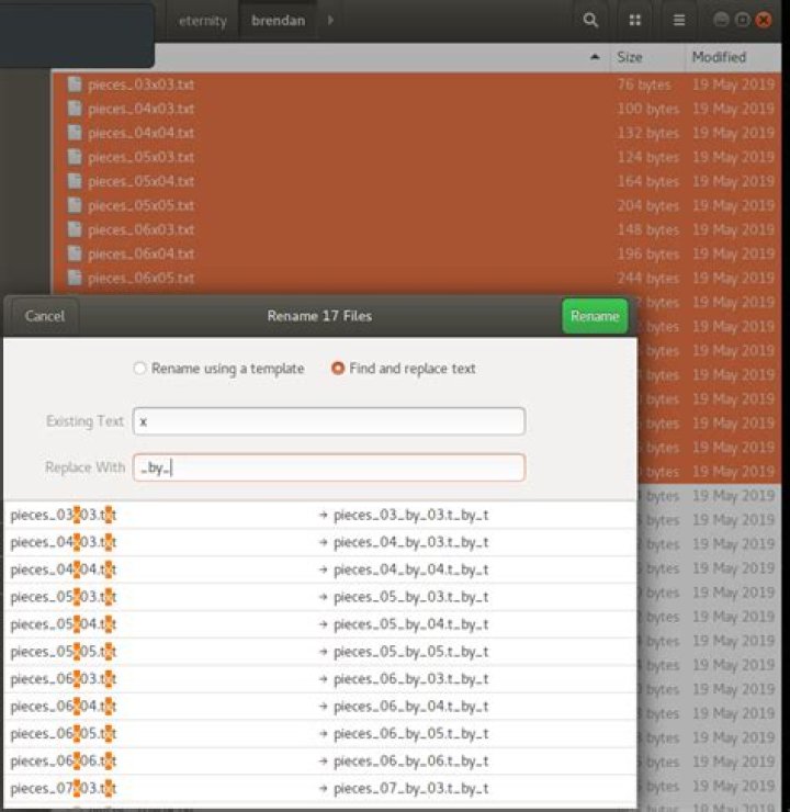 Renaming muliple files at once