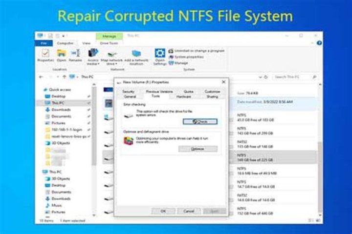 Repair corrupted NTFS File System