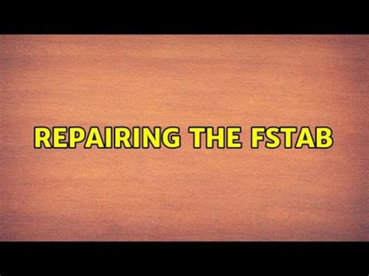 Repairing the FSTAB