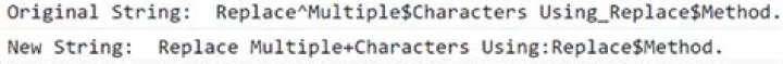 Replace multiple characters in one replace call