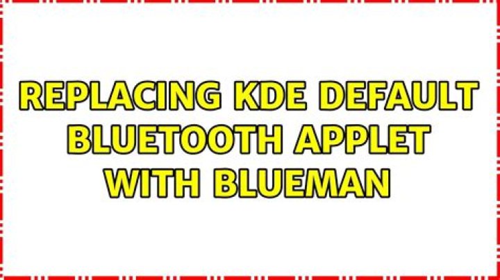 Replacing KDE default bluetooth applet with Blueman