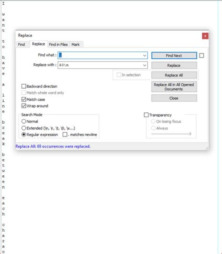 Replacing last character at the end of each line in a file
