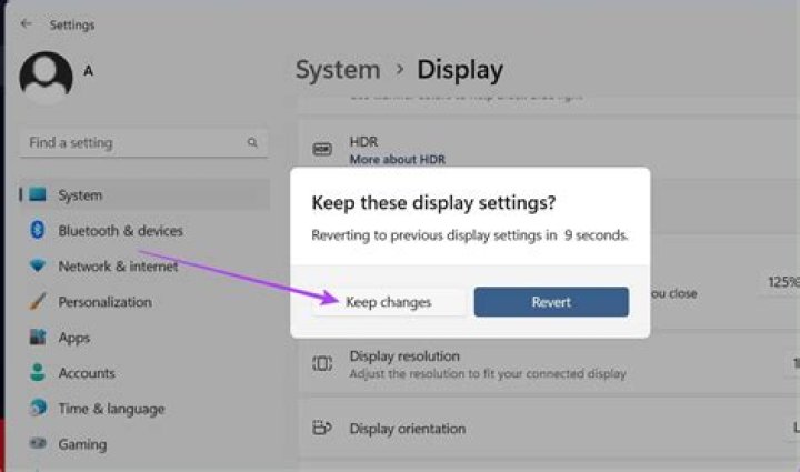Reset windows resolution blind