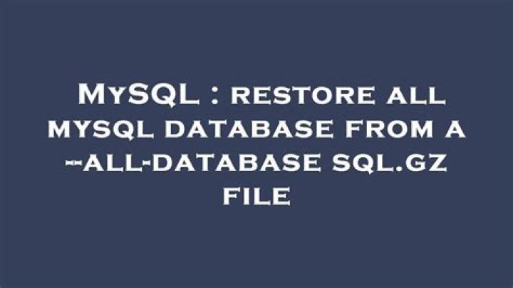 restore all mysql database from a --all-database sql.gz file