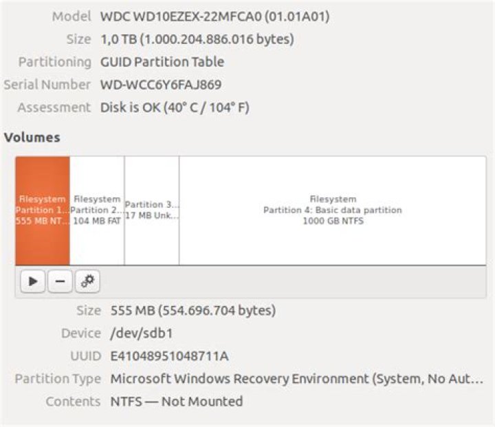 restore ext4 HD after creating GPT partition table