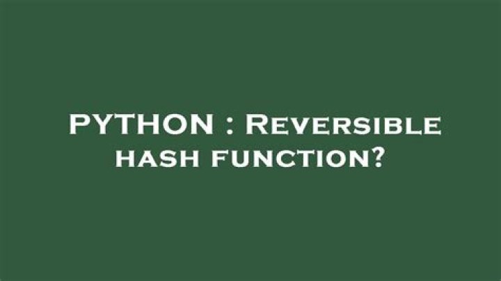Reversible hash function?