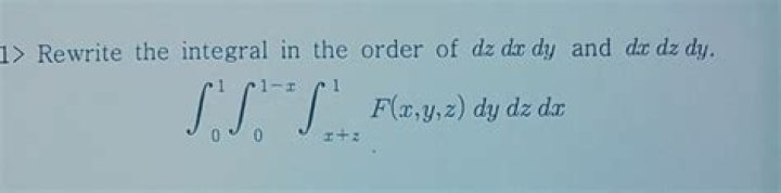Rewrite the integral in the order dy dz dx