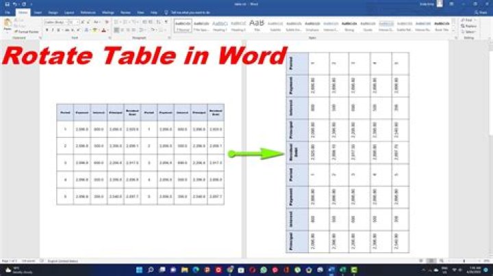 Rotate a table in word