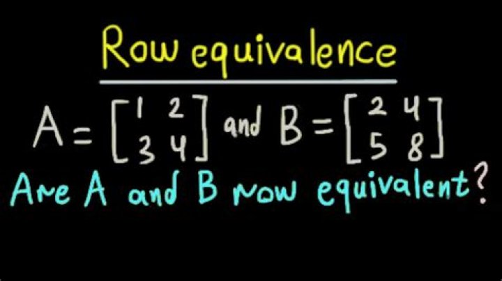 Row equivalence. What is it exactly?
