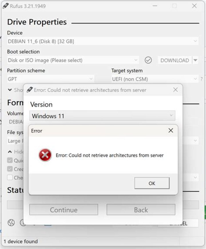 Rufus unable to download idlinux.sys and idlinux.bss, any alternate option/fixes?