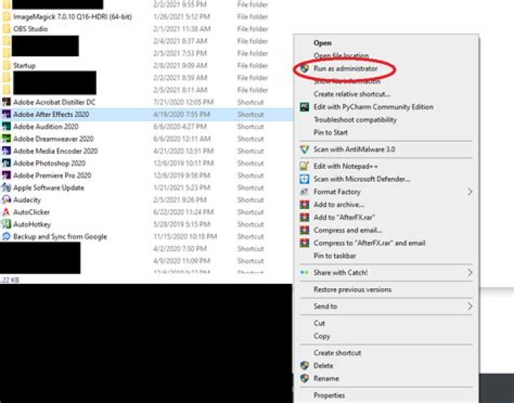 Run as administrator missing for .py files