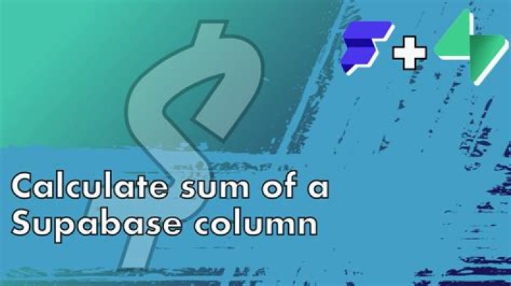 Run SUM(*) on Supabase