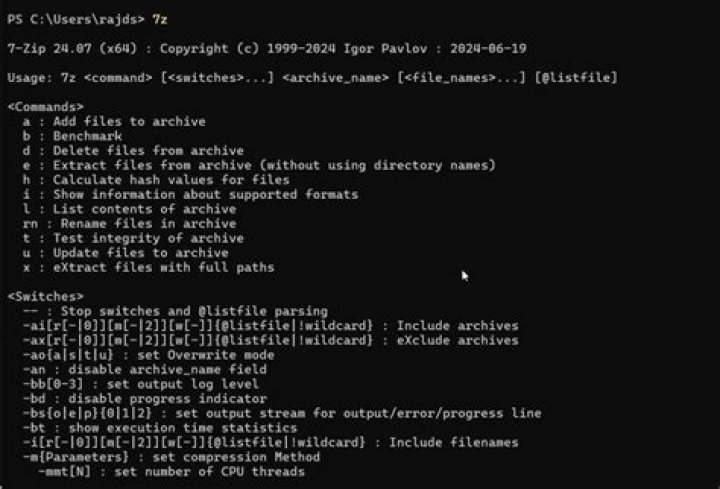 Run zip on command-line