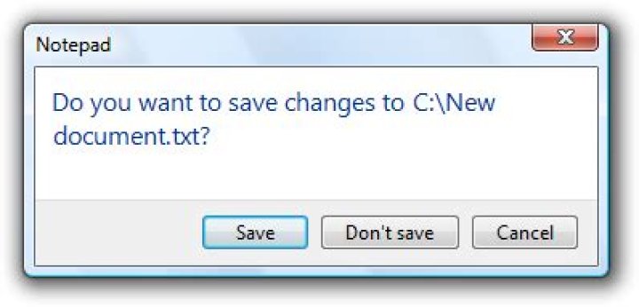 Save changes dialog box