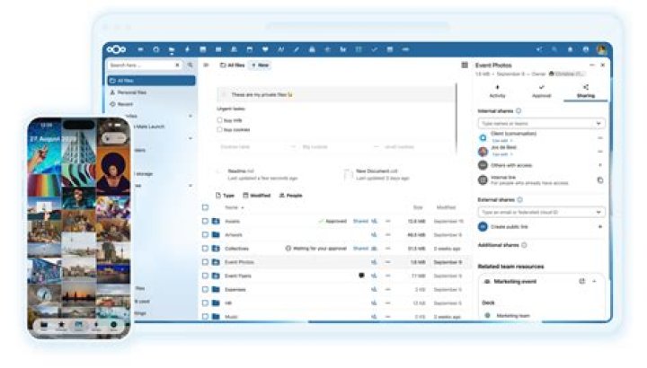 screen grab of Nextcloud Files app settings showing webdav URL