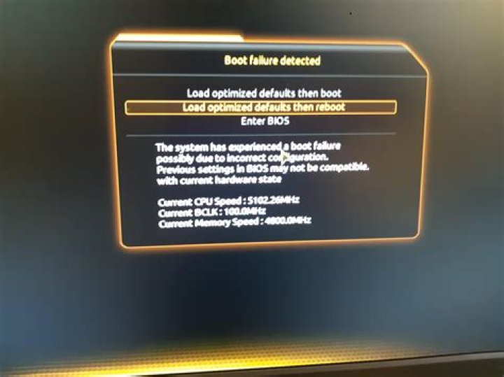 Screen pic of boot failure