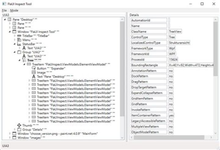 screen shot of FlaUInspect
