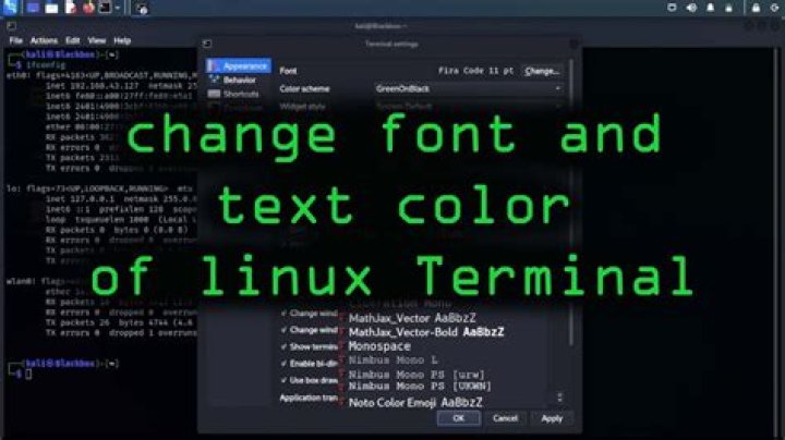Screenshot of colour terminal text