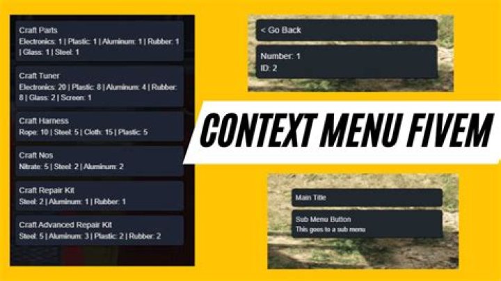 Screenshot of game context menu