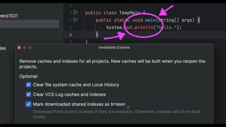 Screenshot of IntelliJ error messages
