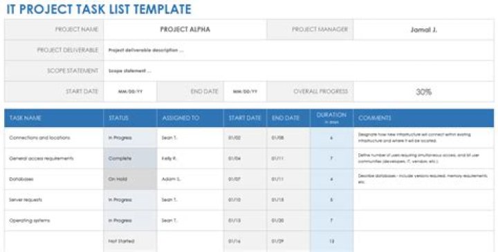 Screenshot of Project List window