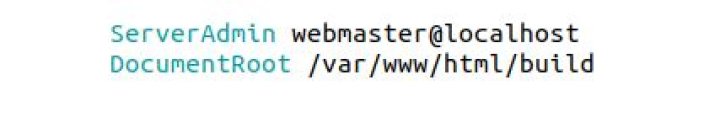 Screenshot of the correct DocumentRoot setting