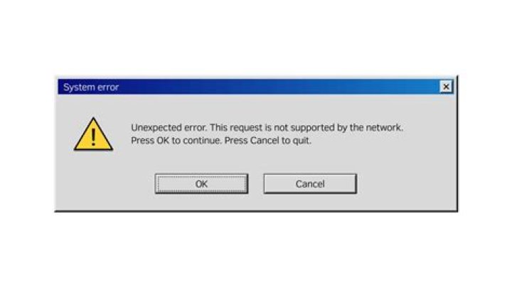 screenshot of the error message