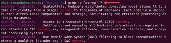 Screenshot showing that grep command, with 12345abc789d0123e4 as output, with the 0123 highlighted in red.