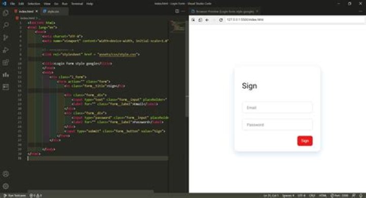 See HTML preview on side tab in VSCode