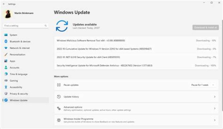 See size of Windows 10 updates