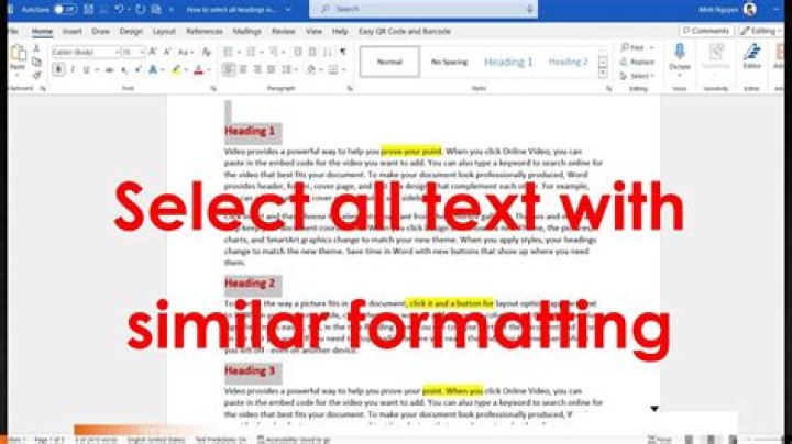 Select all text with similar formatting in Word 2011 for Mac?