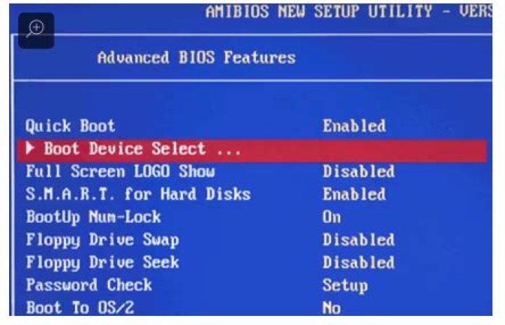select boot device on American Megatrends BIOS Version B3W6_NA123C.029 05/05/2017 13:55:49
