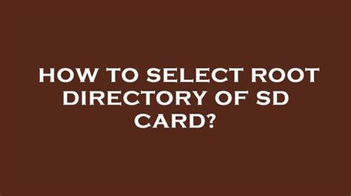 Select root directory