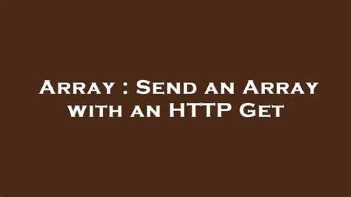 Send an Array with an HTTP Get