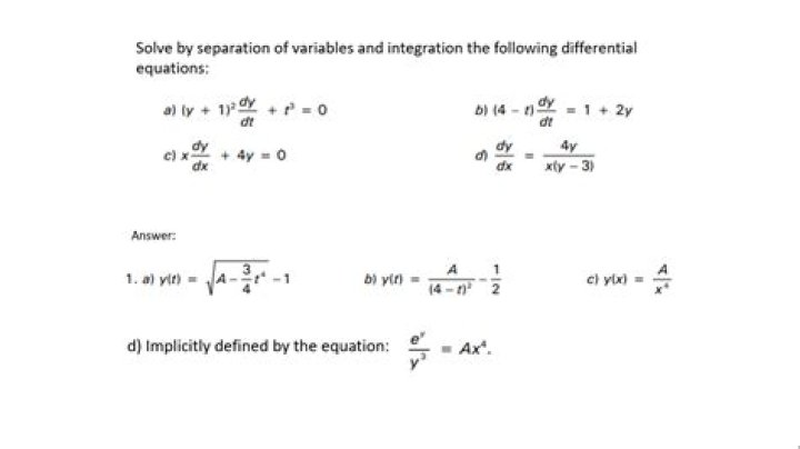 Separation of variables - limits of integration