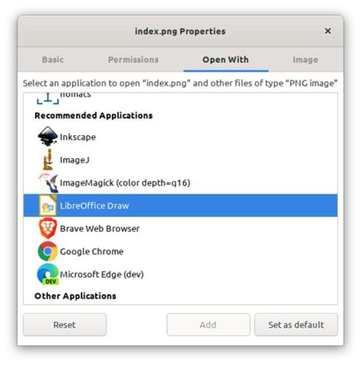 Set default application by extension not mimetype