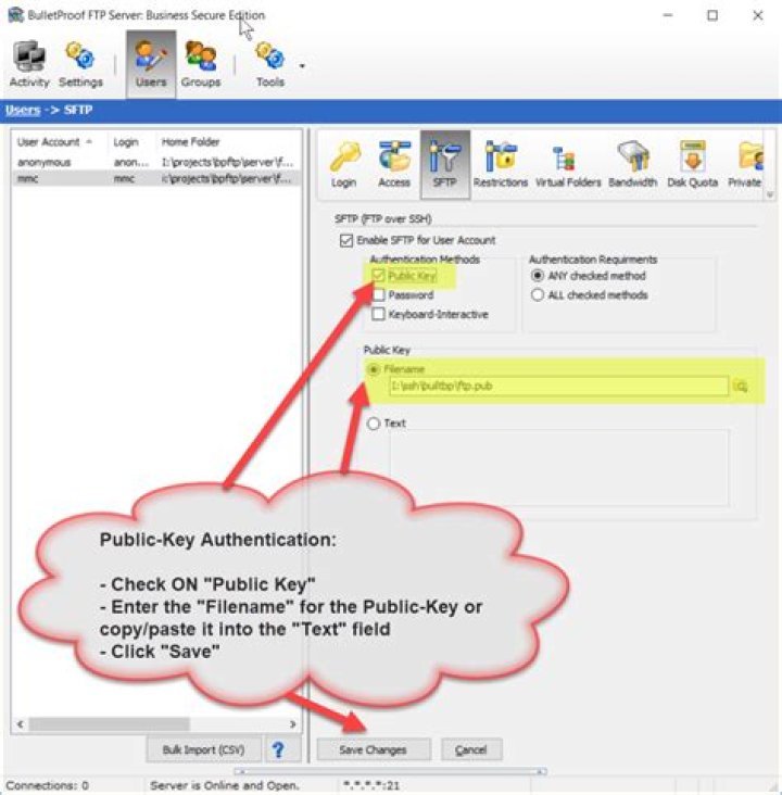 Setup sftp user account and restric read/write access to one folder