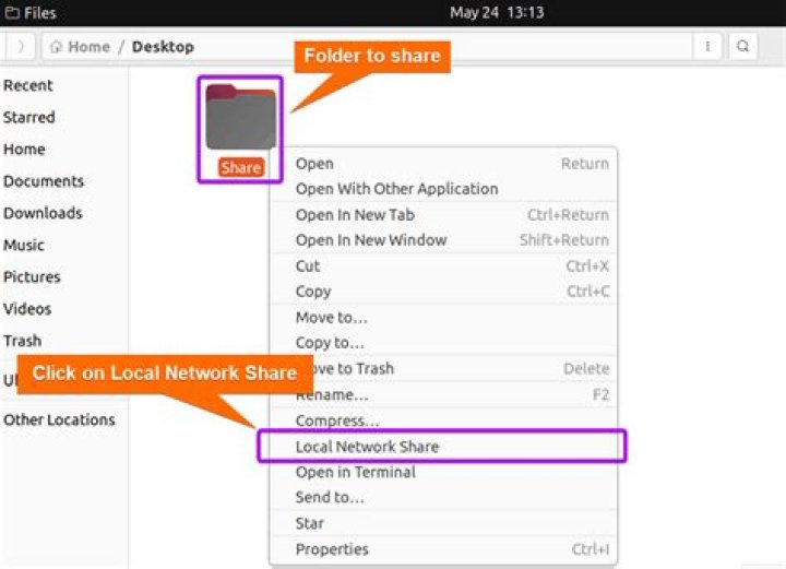 Share folder on local network with ubuntu