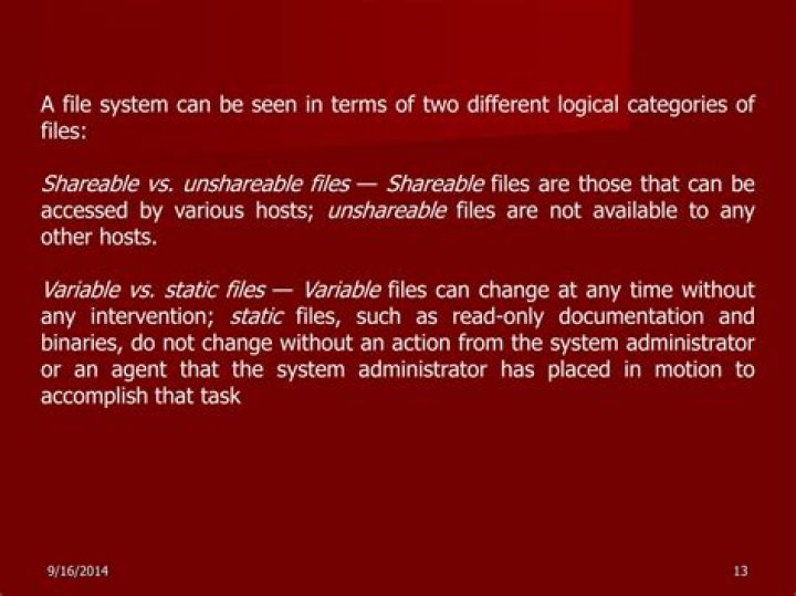shareable vs unshareable files