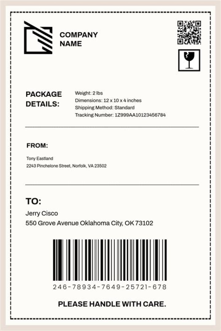 Shipping label A4 pdf