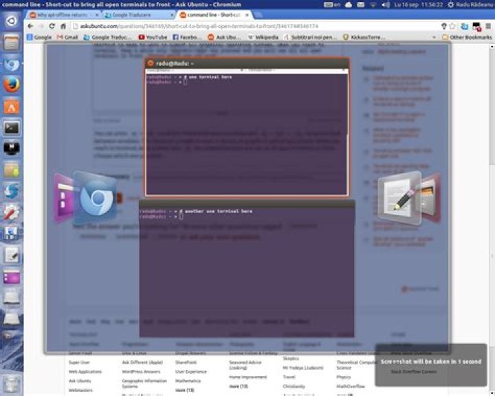 Shortcut to bring all open terminals to the front