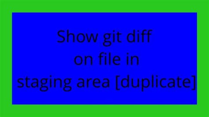 Show git diff on file in staging area [duplicate]