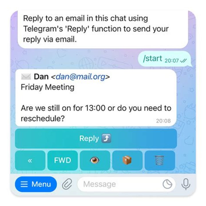 show specific user page in Telegram