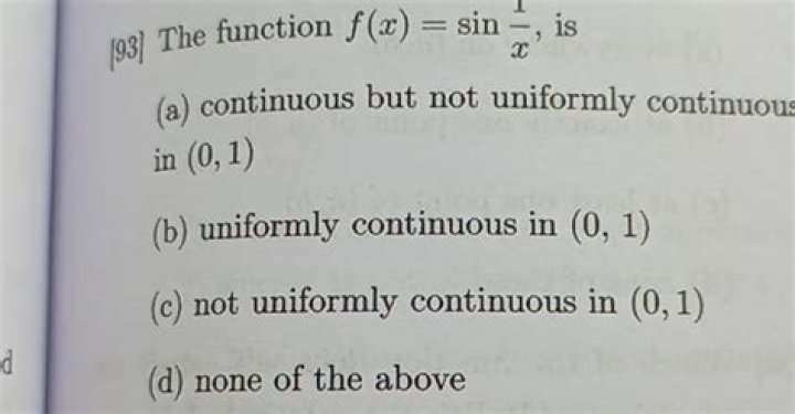 Show that 1/x is NOT uniformly continuous