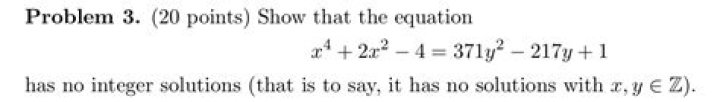 Show that the equation $x^4 + 3 y^4 = 131$ has no integer solutions.